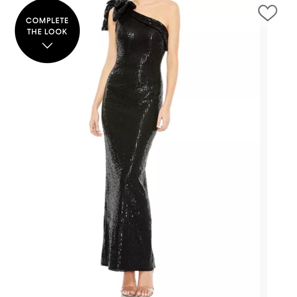 Mac duggal sequin bow column gown 0